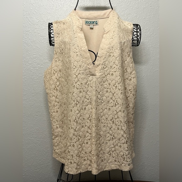 Ladies L Rockin’ C sleeveless lace top - Picture 1 of 5